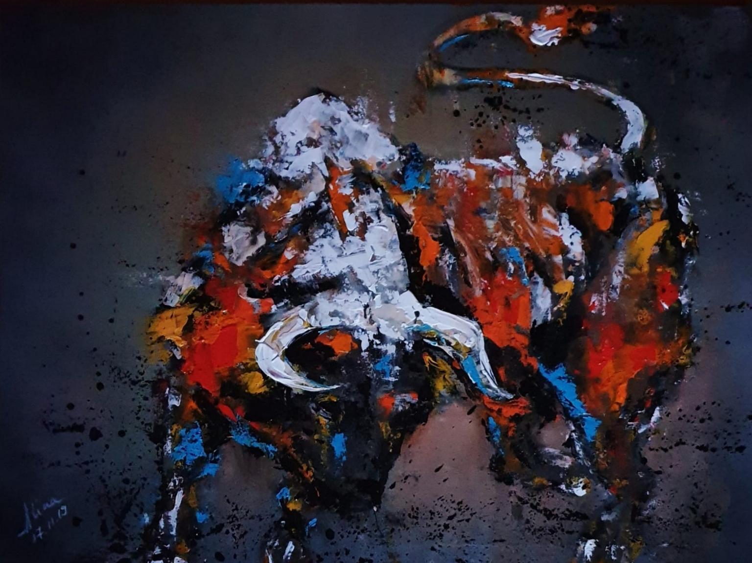 ArteDiAlina.com painting: some blue in his blood